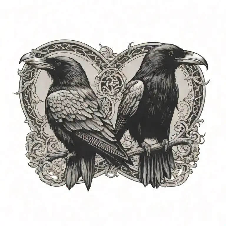 hugin and munin raven tattoo design idea