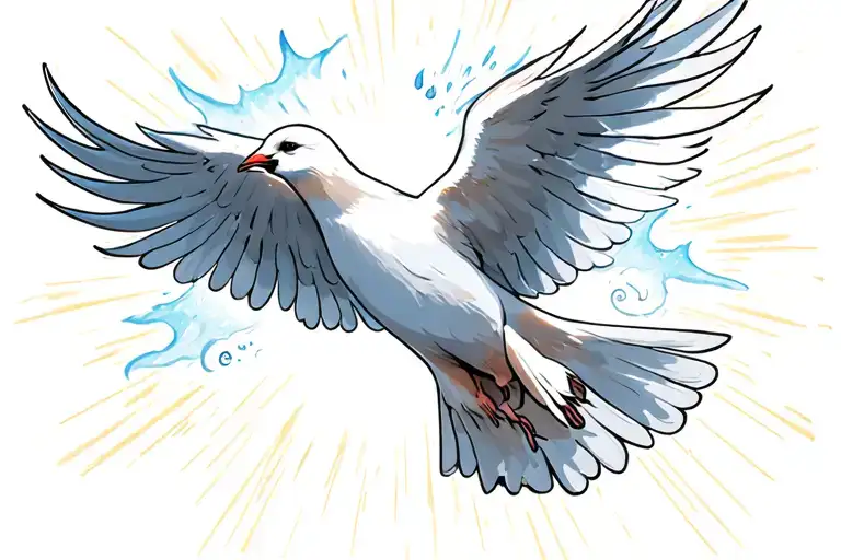 Dove flying to heaven tattoo design idea