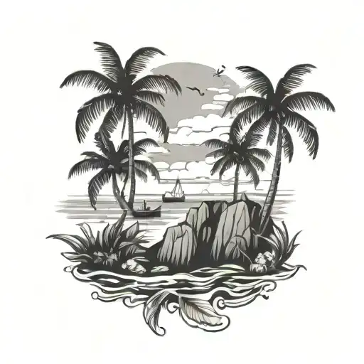 island outline barbados tattoo design idea