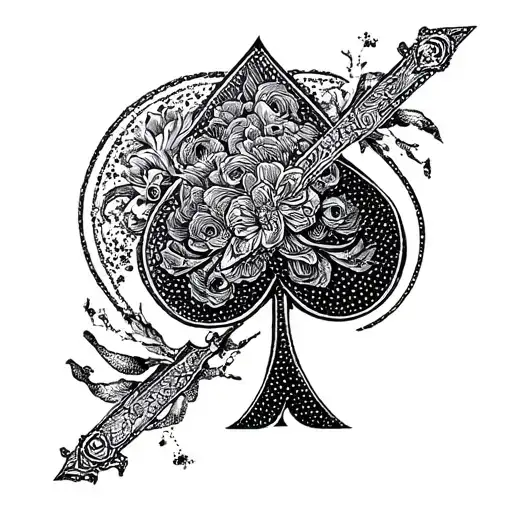 spade blacked bnwo slut tattoo design idea