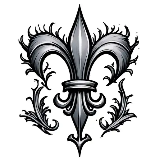 Fleur-de-Lis Triathlon symbol morphing tattoo design idea