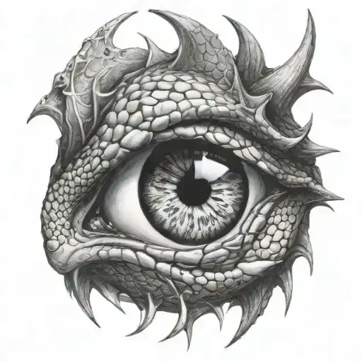 eye inside a dragon tattoo design idea