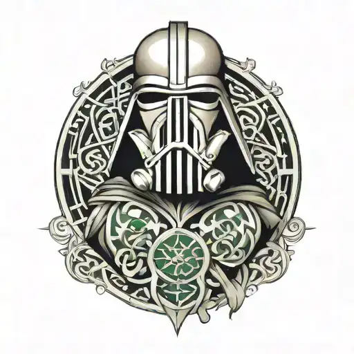 star wars, villain, celtic pattern tattoo design idea