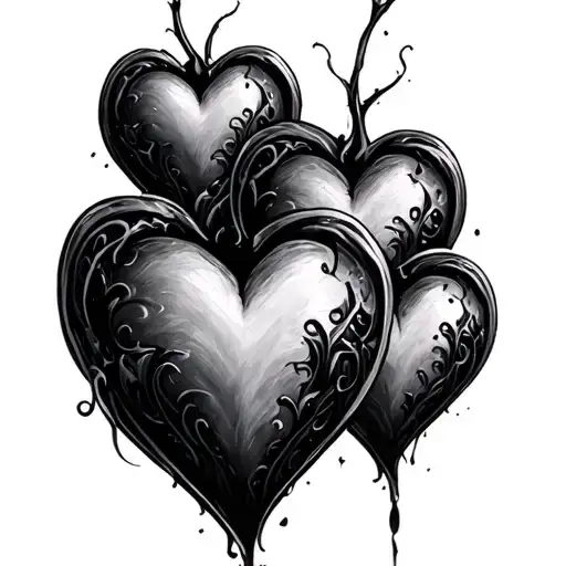 3 hearts  tattoo design idea