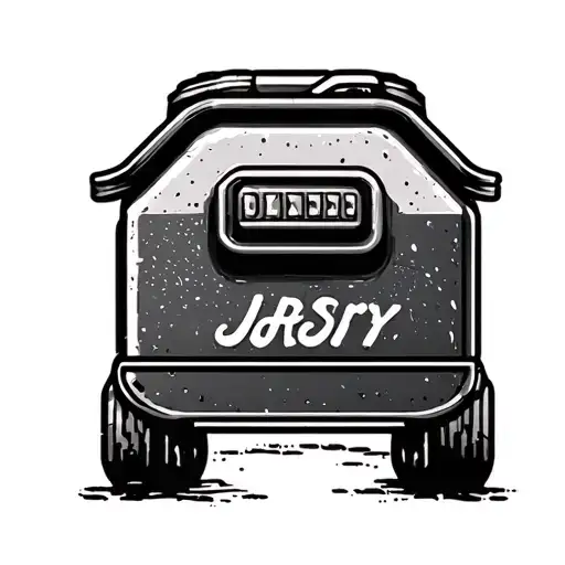 Minimal line art jerry can icon, aussie, clean outline. tattoo design idea
