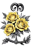 yellow roses, vintage fork, aries, scorpio, feminism, empowering, bohemian goddess, friendship bracelet tattoo design idea