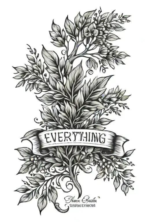 - [ ] "Everything happens for a reason" - [ ] cinzel font - [ ] olive leaf - [ ] nature scene - [ ] manly - [ ] shoulder tattoo design idea