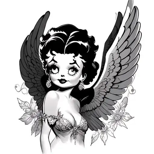Betty Boop Angel tattoo design idea