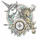 Sagittarius and capri Leo tattoo design idea