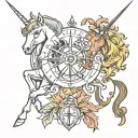 Sagittarius and capri Leo tattoo design idea