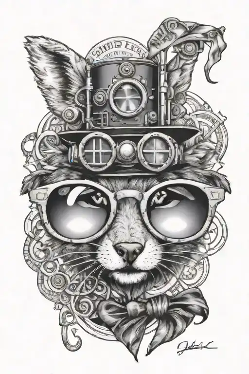 Tardis Dr who bad wolf sunglasses fez bowtie alonsy steampunk glasses tattoo design idea
