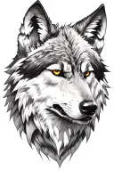 wolf head evil and good tattoo design idea