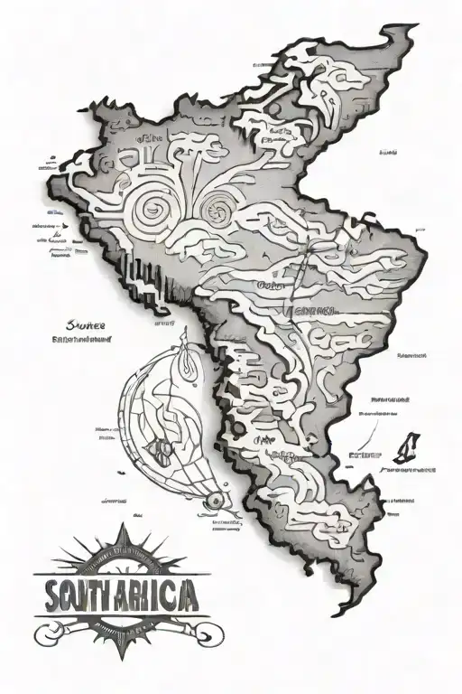 map of south america tattoo design idea
