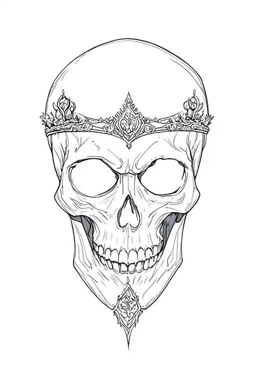 harley queen skull tattoo design idea
