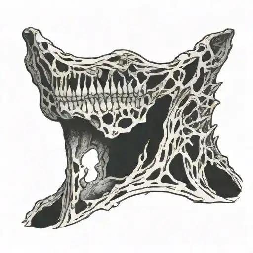 neck bone tearing through skin tattoo design idea
