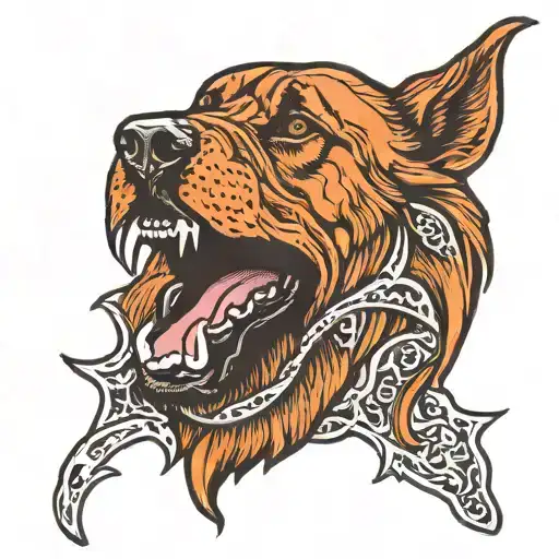 bloodhound howling moon tattoo design idea