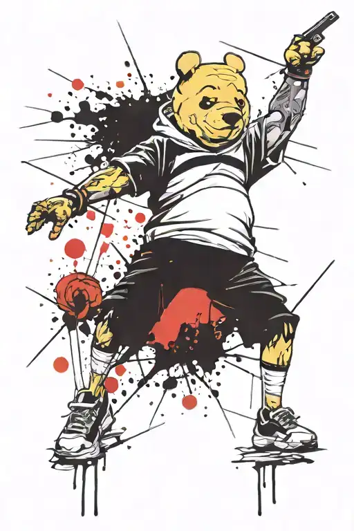 tattoo the Vinnie pooh sitting tattoo design idea