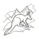 mountain with a kangaroo laying down tattoo design idea