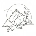 mountain with a kangaroo laying down tattoo design idea