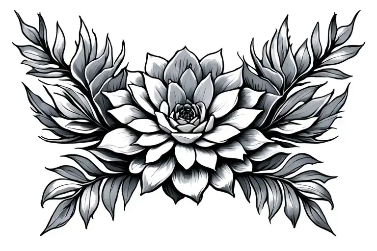 succulent sternum tattoo tattoo design idea