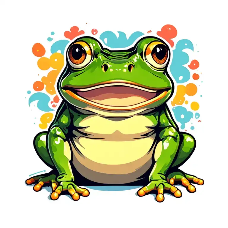 frog  with anxiety tattoo design idea