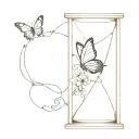 butterfly with an hourglass instead of wings tattoo design idea