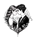 gemini couple love elegant with initals r &r script eternity  tattoo design idea