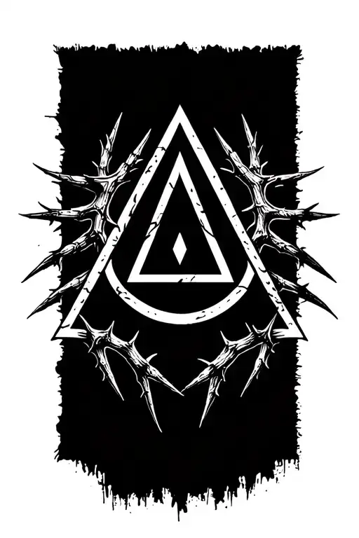 thorns triangle enclosed by circle AA symbol thorns tattoo design idea