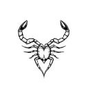scorpion heart tattoo design idea