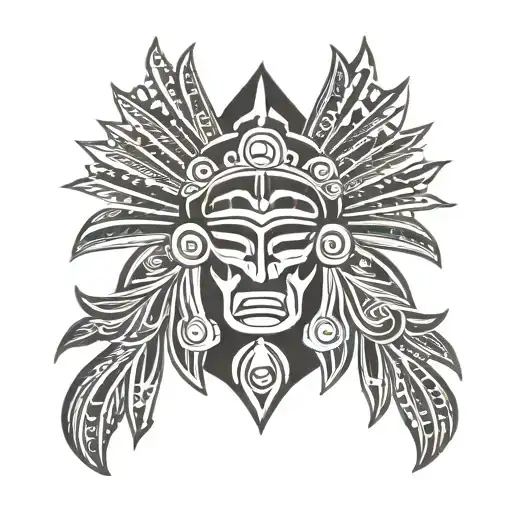 aztec tribal in a polynesian style tattoo tattoo design idea