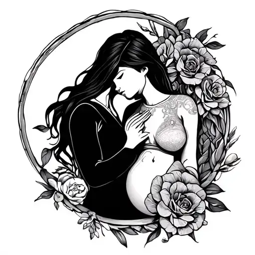 line art for a miscarriage pregnancy loss tattoo design idea
