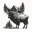 log cabin in yellowstone intro sleeve tattoo design idea