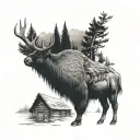 log cabin in yellowstone intro sleeve tattoo design idea