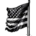 Weathered American Flag with pirate flag tattoo design idea