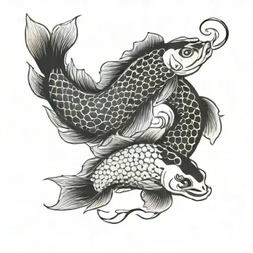 yin yang koi fish tattoo design idea