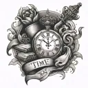knowledge is power and time is king tattoo design idea