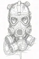gas mask, stalker, looking back tattoo design tattoo design idea