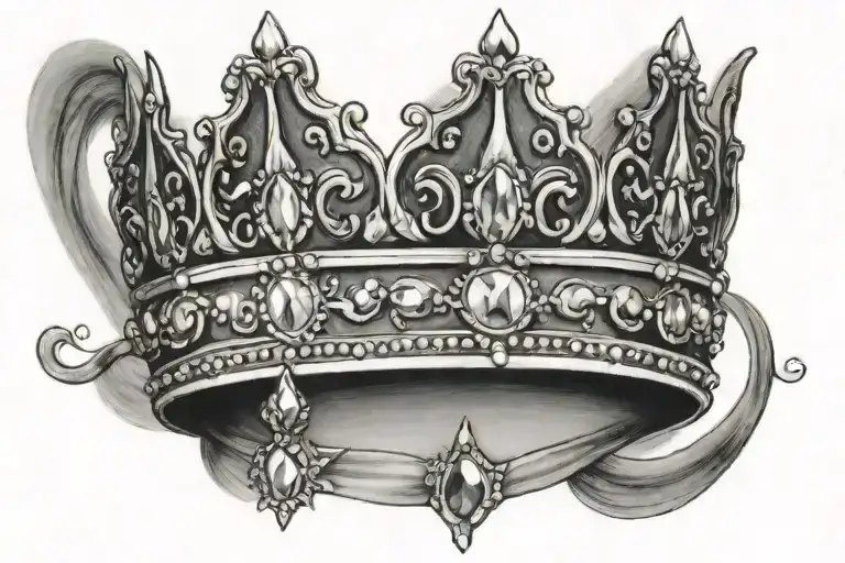 Princess tiara tattoo design idea