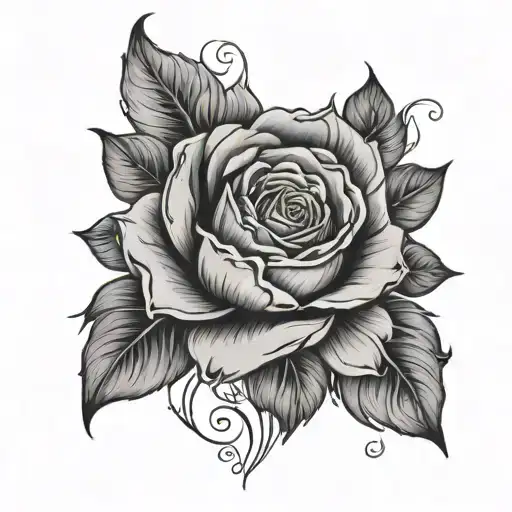 Herz Blumen im Hintergrund tattoo design idea
