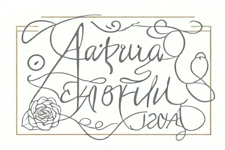 Using tattoo style as calligraphy, combine names "Aarohi" and "Aarya" artistically to create a simple tattoo  tattoo design idea