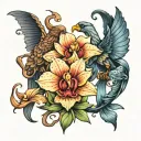 eagle orchid scorpion brittany and aquarius tattoo design idea