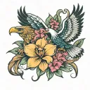 eagle orchid scorpion brittany and aquarius tattoo design idea