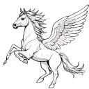 A pegasus with wings flying tattoo design idea