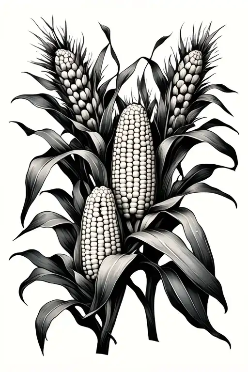 barn corn field tattoo design idea