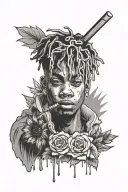 juice wrld tattoo design idea