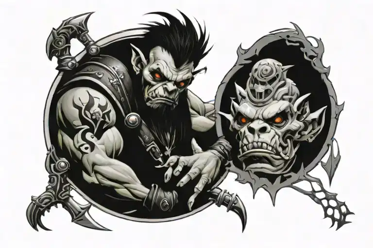 orc World of Warcraft tattoo design idea