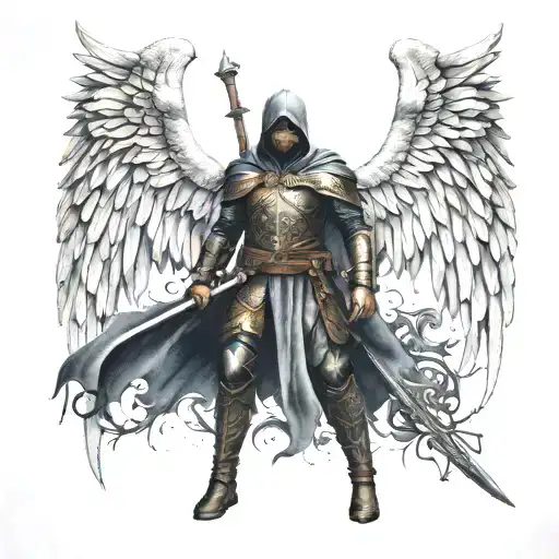 Ottoman Warrior angel Hooded powerful Tattoo Idea tattoo design idea