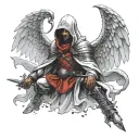 Ottoman Warrior angel Hooded powerful Tattoo Idea tattoo design idea