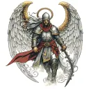 Ottoman Warrior angel Hooded powerful Tattoo Idea tattoo design idea