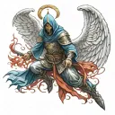 Ottoman Warrior angel Hooded powerful Tattoo Idea tattoo design idea